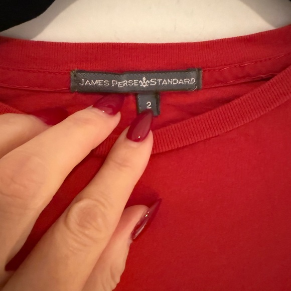 James Perse Vibrant Red Short Sleeve Tee size 2/Small - Picture 2 of 5